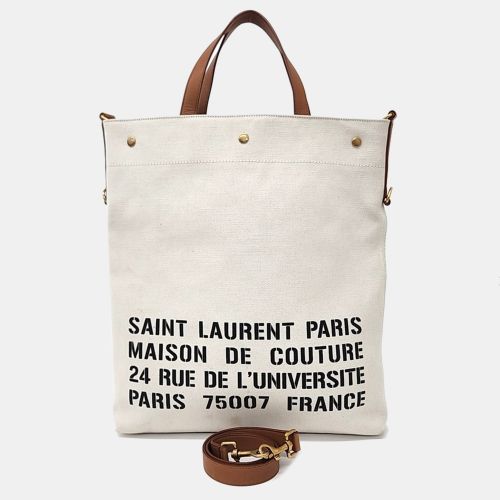 Canvas University North South Foldable Tote And Shoulder Bag - Saint Laurent Paris - Modalova