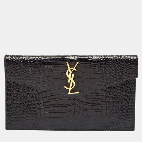 Saint Laurent Croc Embossed Leather Uptown Pouch - Saint Laurent Paris - Modalova