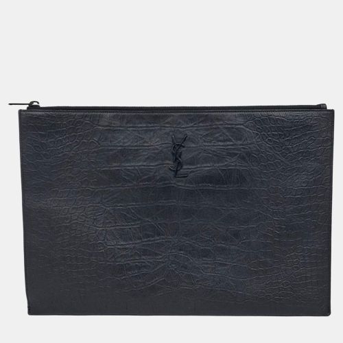 Leather Clutch - Saint Laurent Paris - Modalova