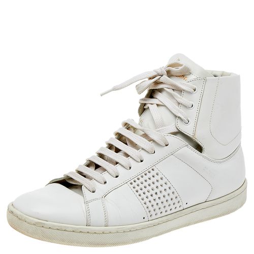 Saint Laurent Leather Signature Court Classic SL/01H High Top Sneakers Size 37.5 - Saint Laurent Paris - Modalova