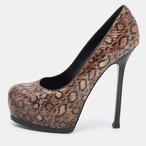 Saint Laurent Python Tribtoo Platform Pumps Size 38 - Saint Laurent Paris - Modalova