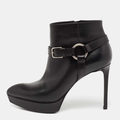 Saint Laurent Leather Janis 80 Platform Ankle Boots Size 37 - Saint Laurent Paris - Modalova