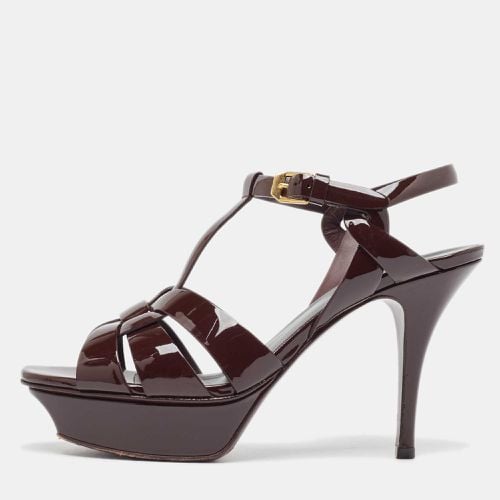 Saint Laurent Patent Leather Tribute Sandals Size 37 - Saint Laurent Paris - Modalova