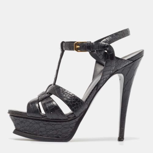 Saint Laurent Embossed Crocodile Tribute Sandals Size 36.5 - Saint Laurent Paris - Modalova