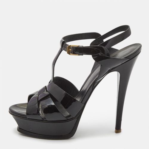 Saint Laurent Patent Tribute Ankle Sandals Size 37.5 - Saint Laurent Paris - Modalova