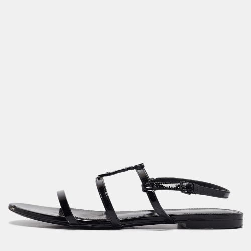 Saint Laurent Patent Leather Cassandra Flat Sandals Size 38 - Saint Laurent Paris - Modalova