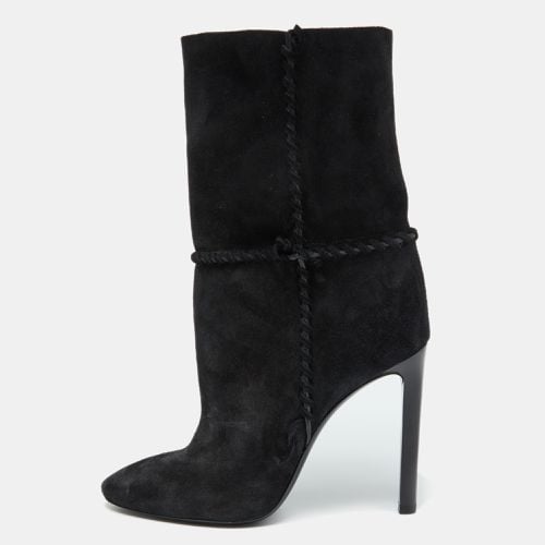 Saint Laurent Suede Mid Calf Boots Size 39.5 - Saint Laurent Paris - Modalova