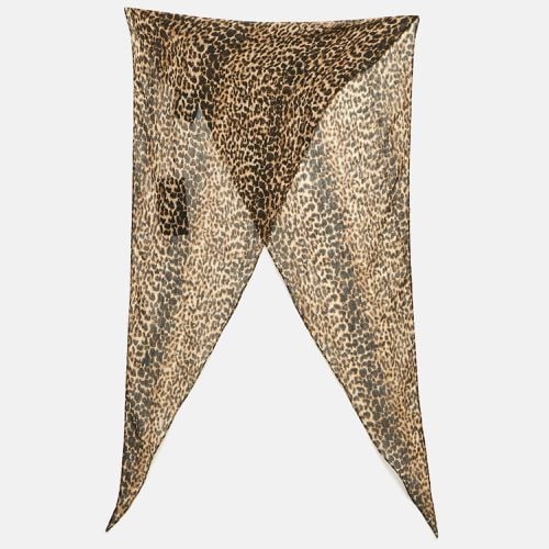 Saint Laurent Leopard Print Wool Losange Scarf - Saint Laurent Paris - Modalova