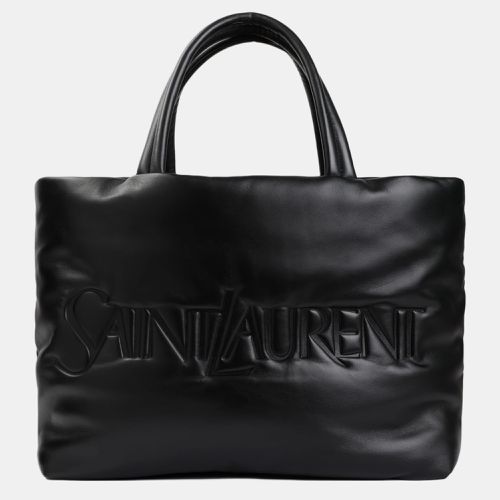 Saint Laurent Nero Nappa Logo Tote Bag - Saint Laurent Paris - Modalova