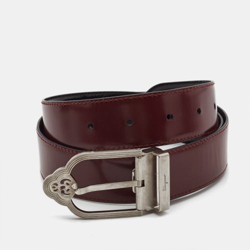 Glossy Leather Cut to Size Buckle Belt - Salvatore Ferragamo - Modalova