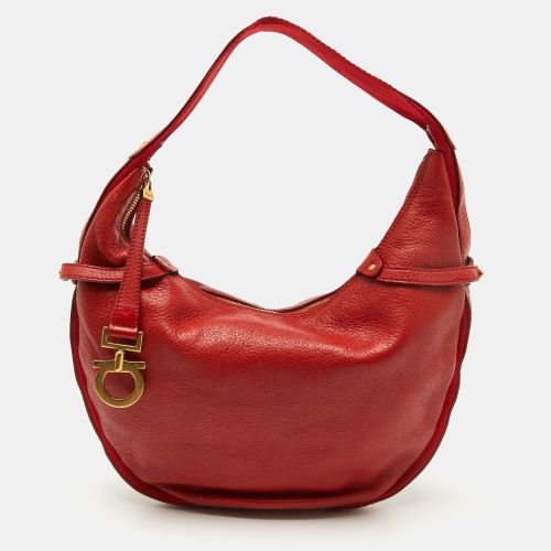 Bright Leather and Fabric Logo Hobo - Salvatore Ferragamo - Modalova