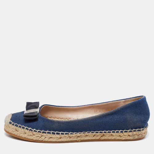 Denim Mandy Espadrille Flats Size 40.5 - Salvatore Ferragamo - Modalova