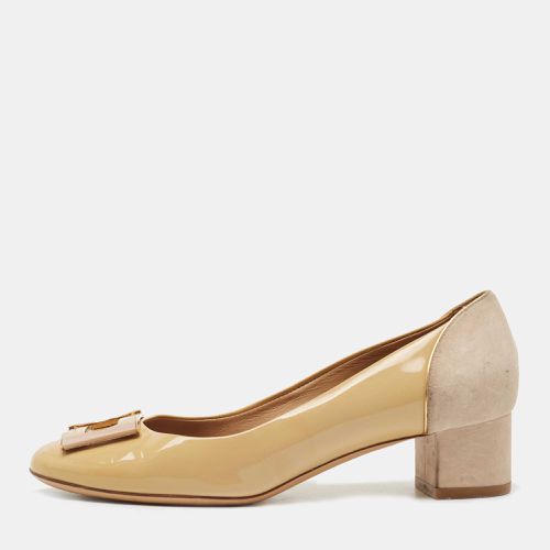 Two Tone Patent Leather and Suede Pumps Size 37 - Salvatore Ferragamo - Modalova