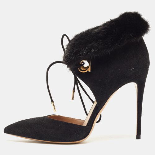 Suede And Fur Trim Francesca Pumps Size 38 - Salvatore Ferragamo - Modalova