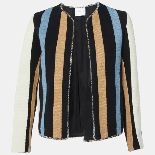 Striped Cotton Open Front Jacket S - Sandro - Modalova