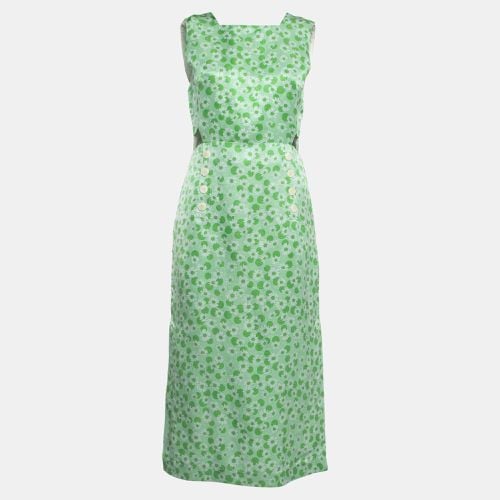 Ashley Floral Print Linen Blend Midi Dress S - Sandro - Modalova