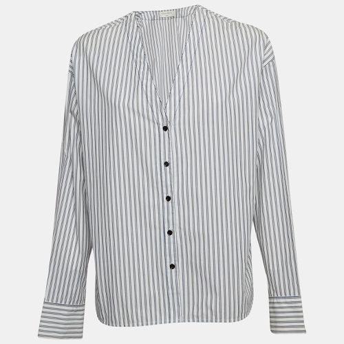 Sandro White Pinstripe V-Neck Top L - Sandro - Modalova