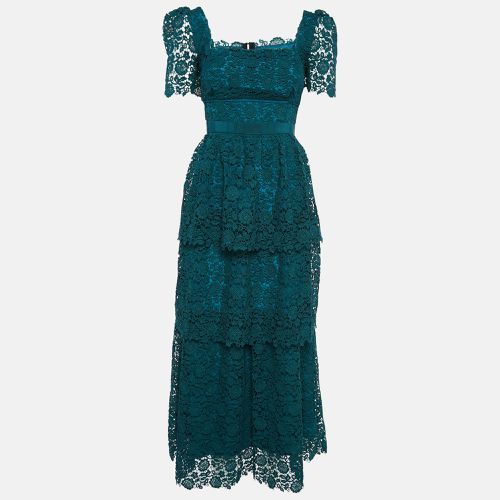 Floral Lace Tiered Midi Dress M - Self-Portrait - Modalova