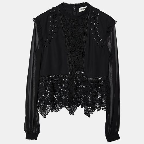 Lace & Chiffon Top M - Self-Portrait - Modalova