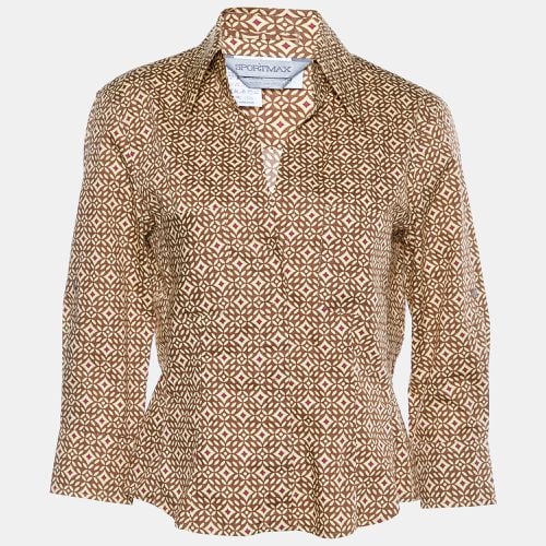 Printed Cotton Button Front Shirt M - Sportmax - Modalova