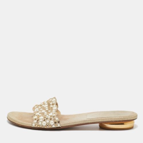 Textured Suede Studded Thong Slides Size 41 - Stuart Weitzman - Modalova