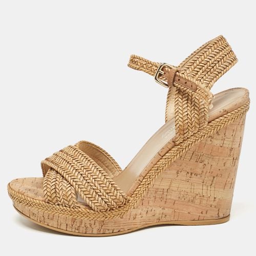 Raffia Cork Wedge Sandals Size 39.5 - Stuart Weitzman - Modalova