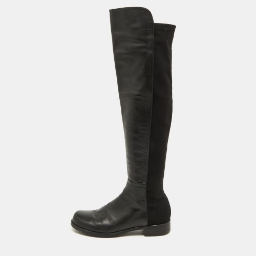 Leather and Fabric Knee Length Boots Size 37.5 - Stuart Weitzman - Modalova