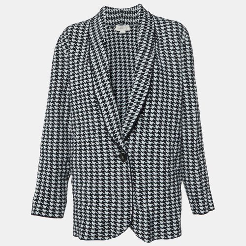 White Houndstooth Patterned Wool Cardigan M - Stella McCartney - Modalova