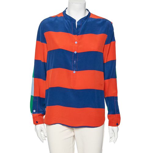 Multicolored Striped Silk Button Front Shirt M - Stella McCartney - Modalova