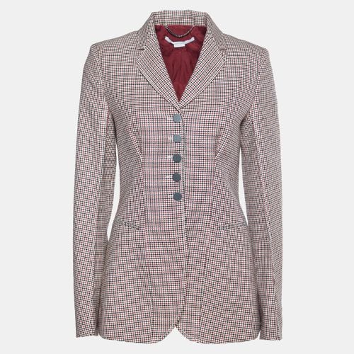 Houndstooth Wool Single Breasted Blazer S - Stella McCartney - Modalova