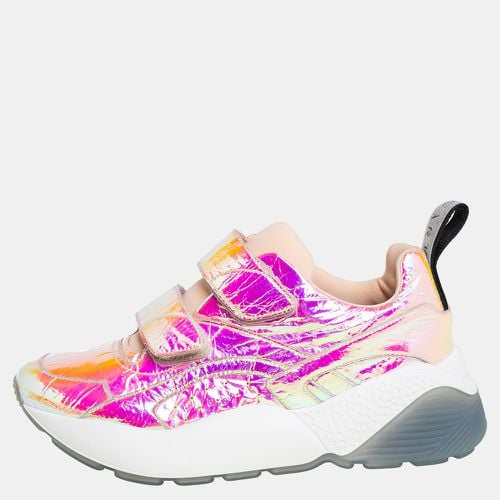 Holographic Faux Leather Velcro Strap Sneakers Size 39 - Stella McCartney - Modalova