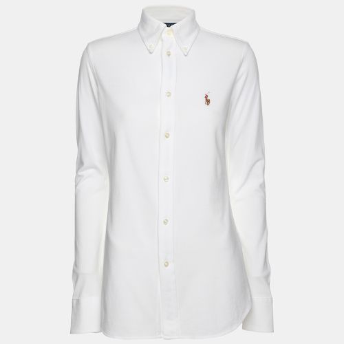 Knit Cotton Button Front Oxford Shirt S - Polo Ralph Lauren - Modalova