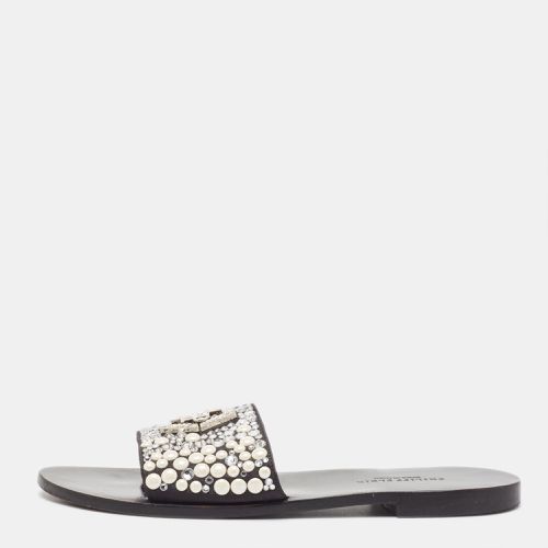 Satin Embellished Flat Slides Size 39 - Philipp Plein - Modalova