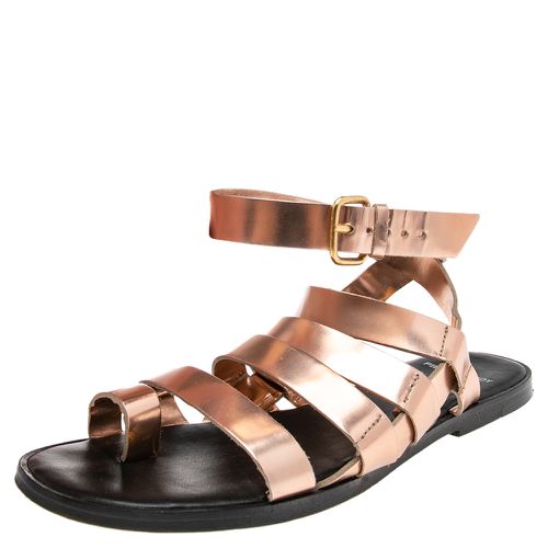 Rose Gold Metallic Leather Flat Sandals Size 38 - PIERRE HARDY - Modalova