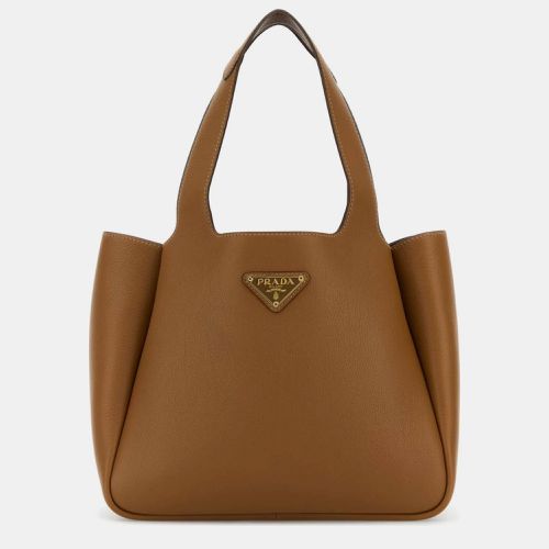 Caramel Leather Medium Hobo Bag - Prada - Modalova