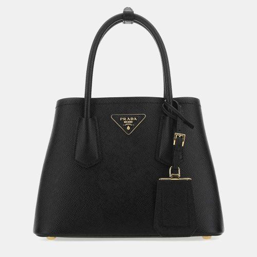 Leather Logo Detailed Top Handle Tote Bag - Prada - Modalova