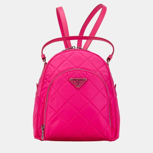 Prada Pink Tessuto Impuntu Backpack - Prada - Modalova