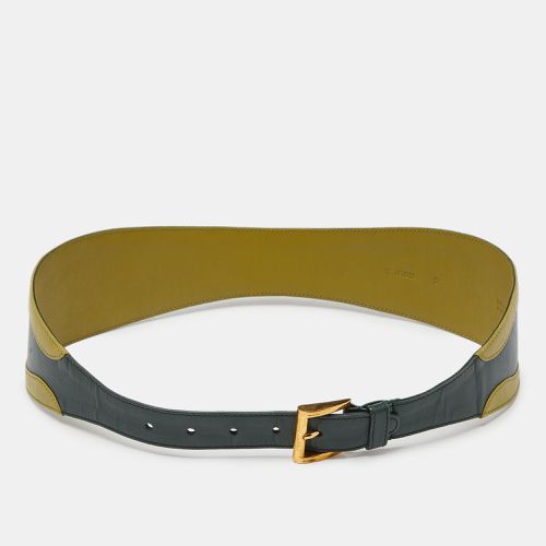 Two Tone Leather Wide Buckle Belt 80CM - Prada - Modalova