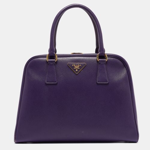 Saffiano Lux Leather Pyramid Frame Satchel - Prada - Modalova