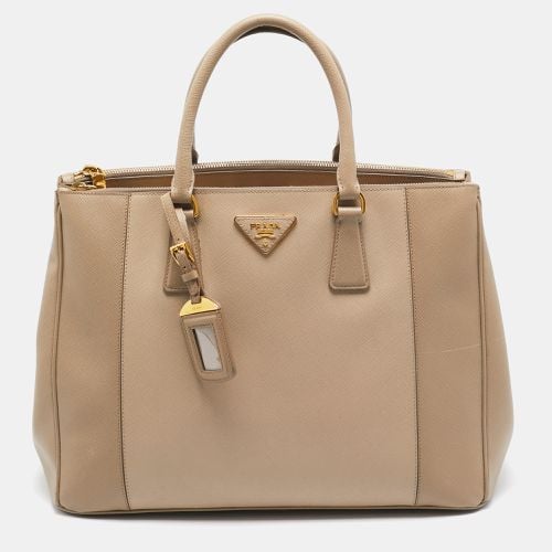 Two Tone Saffiano Lux Leather Large Double Zip Tote - Prada - Modalova