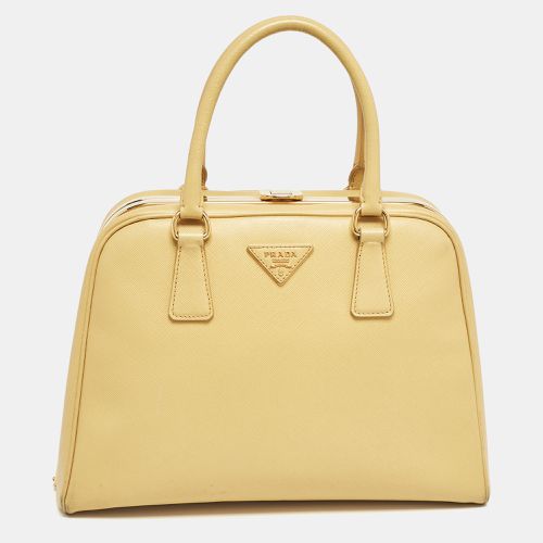 Saffiano Lux Leather Pyramid Frame Satchel - Prada - Modalova