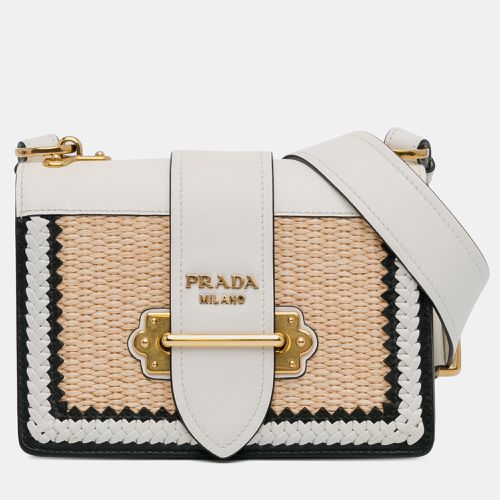 Straw Cahier Crossbody Bag - Prada - Modalova