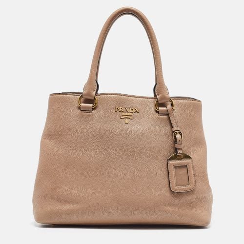 Vitello Daino Leather Middle Zip Tote - Prada - Modalova