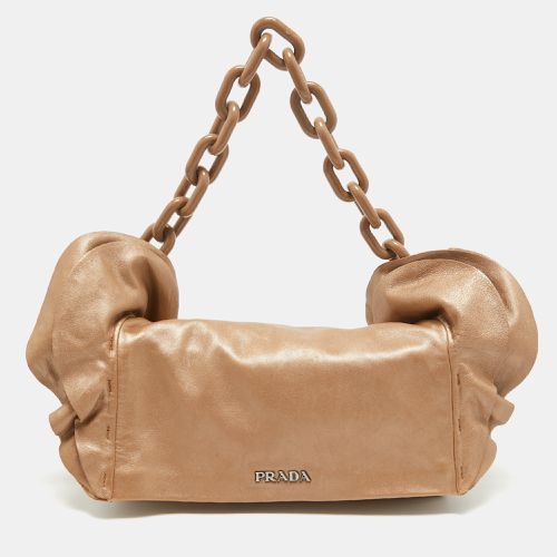 Metallic Leather Ruffle Shoulder Bag - Prada - Modalova