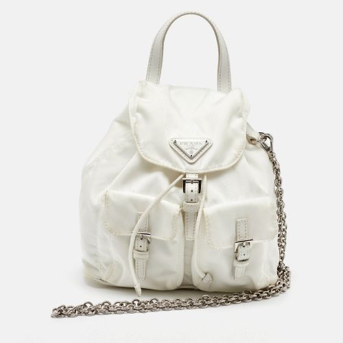 Nylon Logo Mini Vela Drawstring Convertible Backpack - Prada - Modalova