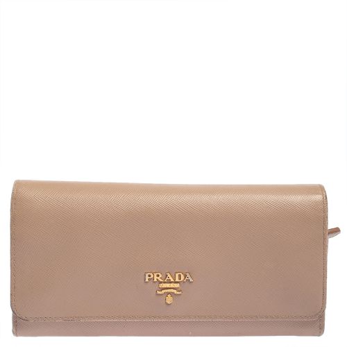 Saffiano Lux Leather Flap Continental Wallet - Prada - Modalova