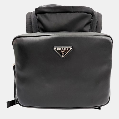 Prada Black Leather hooded backpack - Prada - Modalova