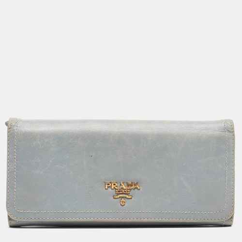 Light Leather Logo Flap Continental Wallet - Prada - Modalova