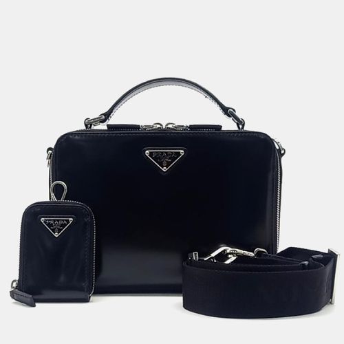 Leather Spazzolato Travel Crossbody Bag - Prada - Modalova