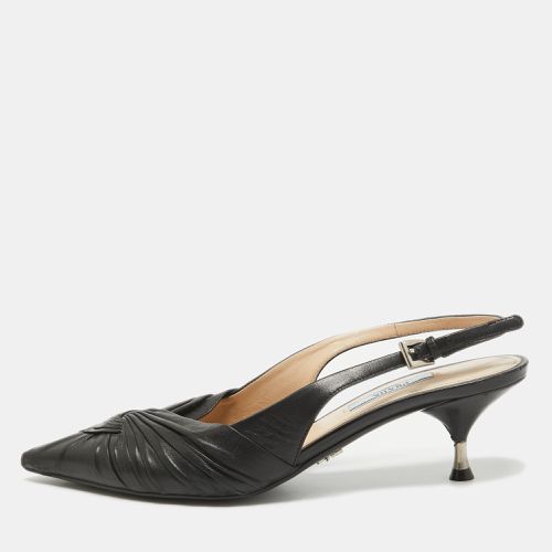 Leather Knotted Slingback Pumps Size 38 - Prada - Modalova